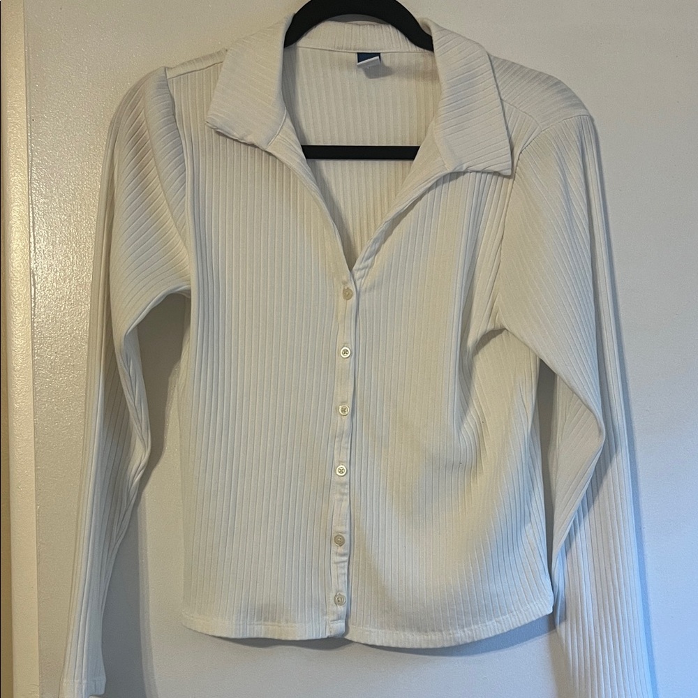 Old Navy White Button-Down Shirt